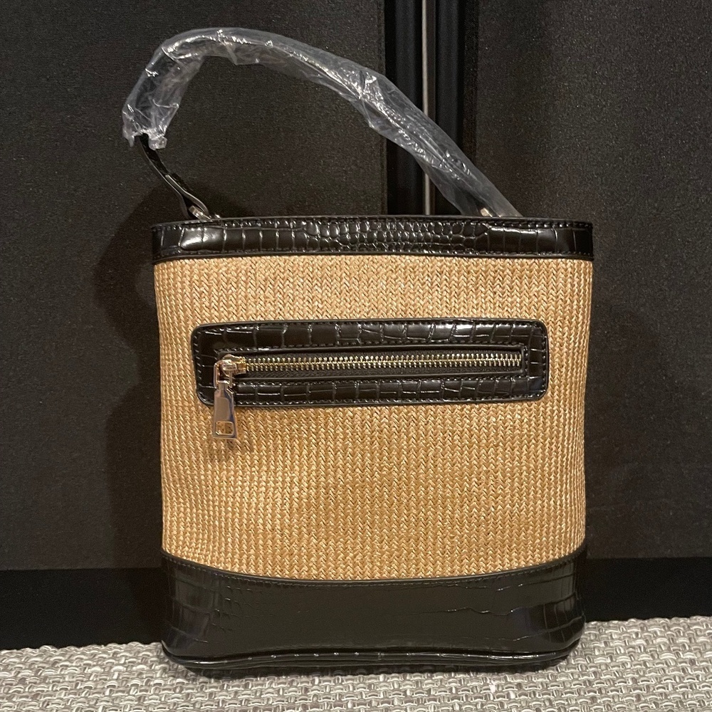 Moda Luxe Danica Bucket Bag w/ Vegan Leather - NWT